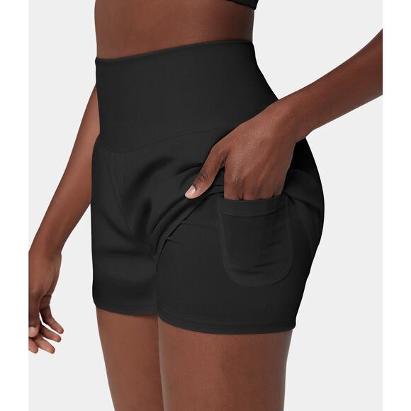 Halara Black 2 in 1 Shorts Hidden Pocket size XS! NWT - Picture 3 of 5